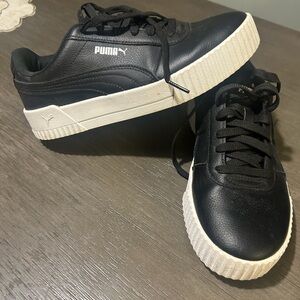 Puma Black Athletic Shoes with White Accents